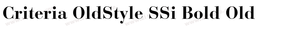 Criteria OldStyle SSi Bold Old Style Figures字体转换